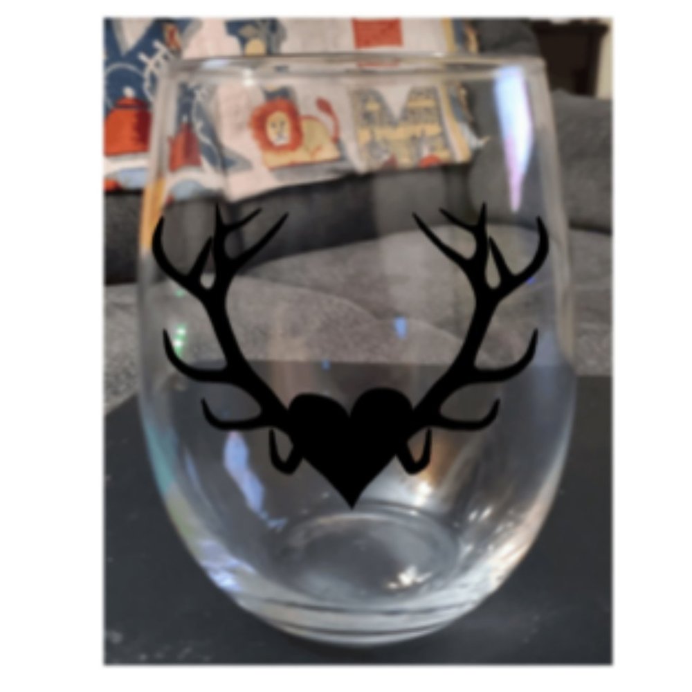 Heart with Antlers Decal